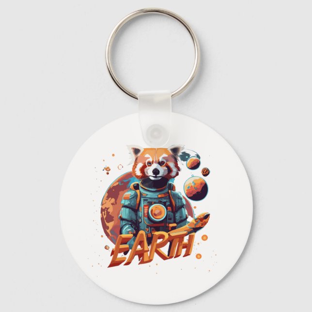 Llavero Astronauta panda roja (Anverso)
