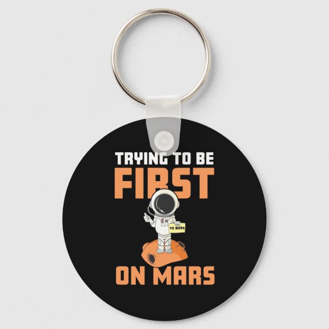 Llavero Astronauta Tratando De Ser El Primero En Marte (Anverso)