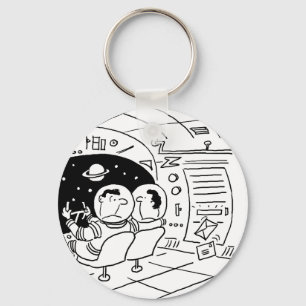 Llavero Astronautas en una nave espacial recibiendo correo