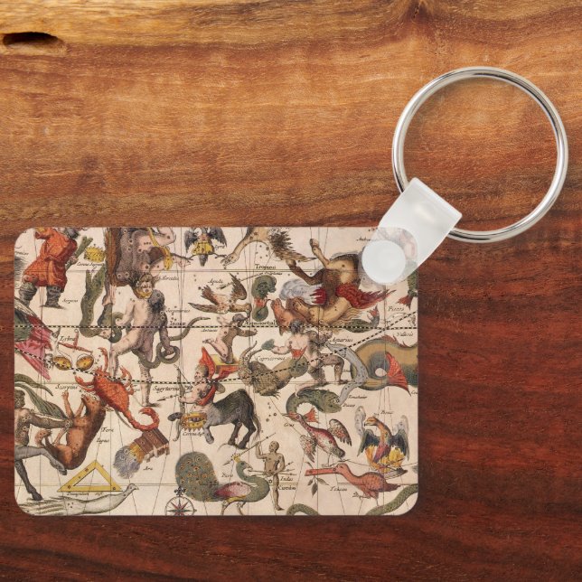 Llavero Astronomía de época, mapa de estrellas de Johannes (Anverso)