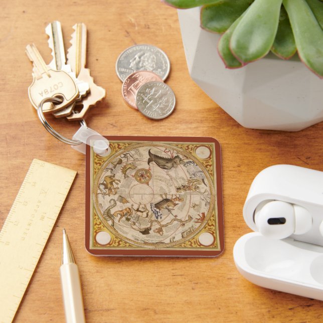 Llavero Astronomía de época, mapa estelar de planisfería c (Escritorio )