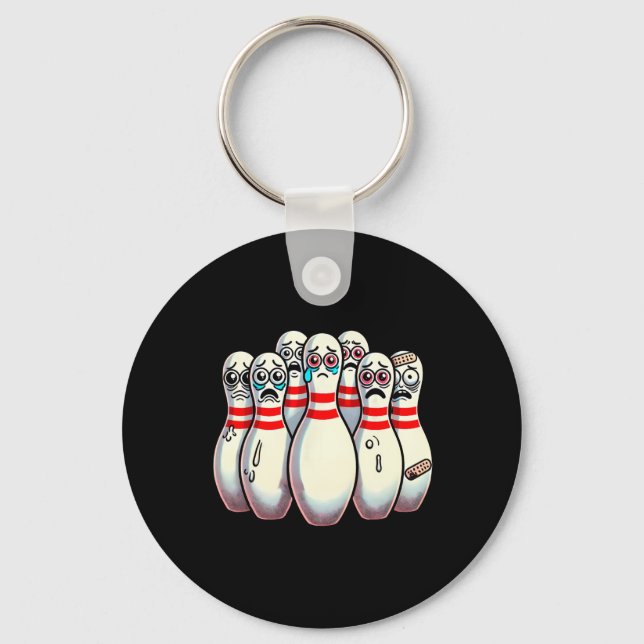 Llavero Asustado Bowling Pins Personalizado Fun Bowler me  (Anverso)