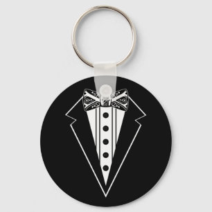 Llavero Ataque de remolque negro y blanco con tux