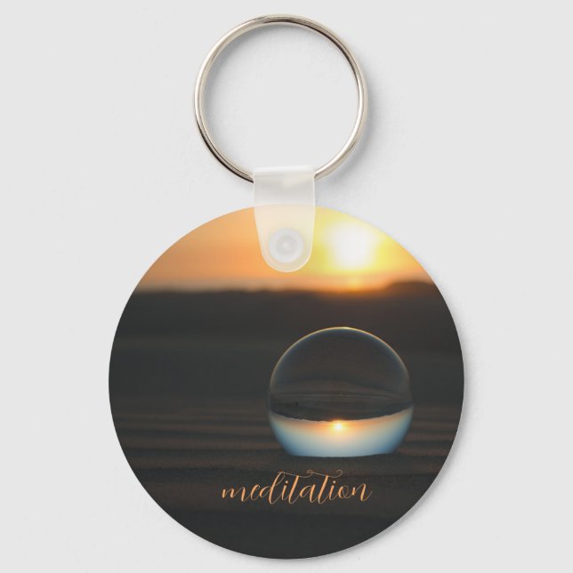 Llavero Atardecer a través de una Keychain de vidrio (Anverso)