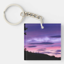Llavero Atardecer de Cielo Púrpura Nubes Dramáticas Paisaj