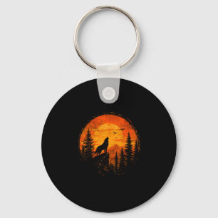 Llavero Atardecer de lobo montaña bosque naturaleza salvaj