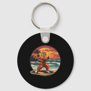 Llavero Atardecer de playa de tigre de kickboxing Karate T