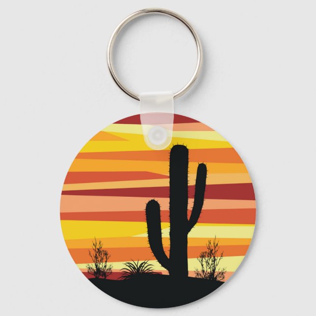 Llavero Atardecer del desierto geométrico (Anverso)