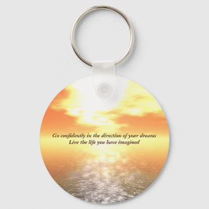 Llavero Atardecer del Naranja inspirador sobre la llave de
