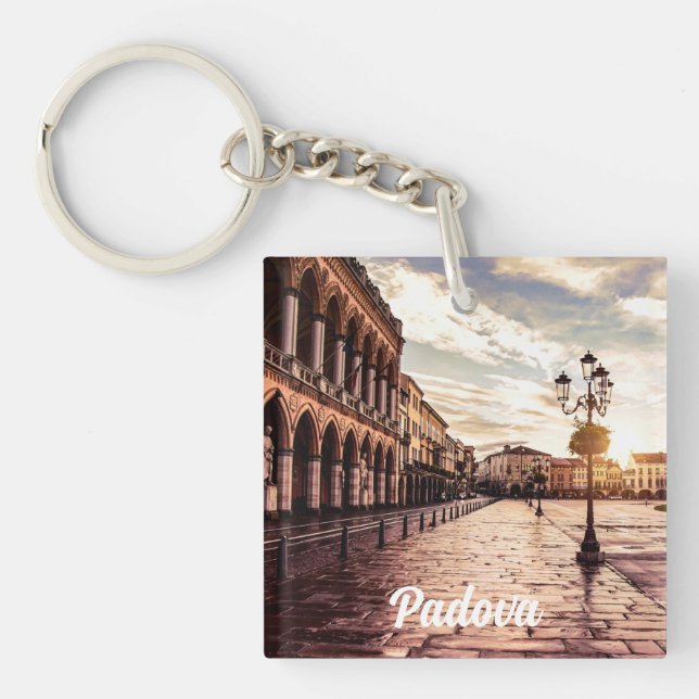 Llavero Atardecer en la plaza de Padova en Italia (Frente)