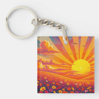Llavero Atardecer radiante sobre un paisaje peculiar