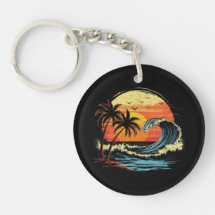 Llavero Atardecer Retro Tropical Vintage Playa Palma para