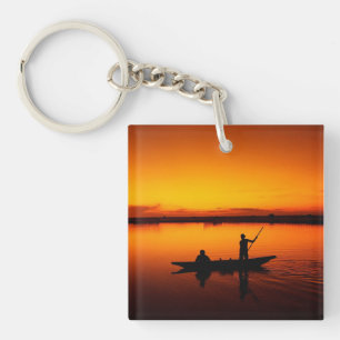 Llavero Atardecer, Silueta de Barco Remolino-16497