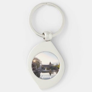 Llavero Atardecer sobre el viejo puente medieval en Nuremb