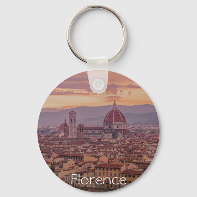 Llavero Atardecer sobre Florencia, Italia (Anverso)