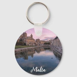 Llavero Atardecer sobre un pequeño canal en Cospicua, Malt