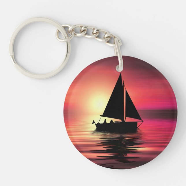Llavero Atardecer, velero en el mar-39186 (Frente)