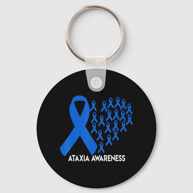 Llavero Ataxia Awareness cinta azul Gift T-Shirt31 (Anverso)