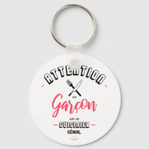 Llavero Atención: garçon est un cuisinier génial