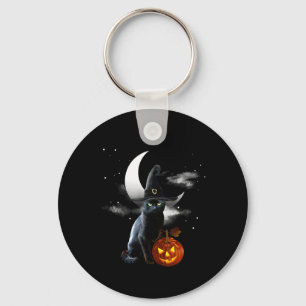Llavero Aterrorífico Halloween Negro Cat Witch Gorra Y Cal