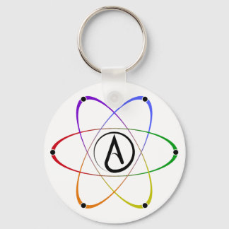 Llavero Atheist Atom Symbol Rainbow Black