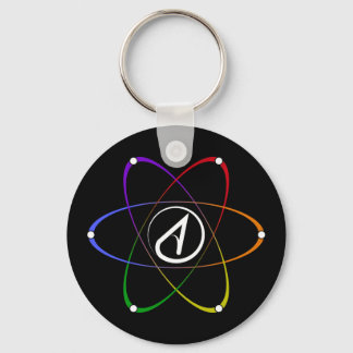 Llavero Atheist Atom Symbol Rainbow White