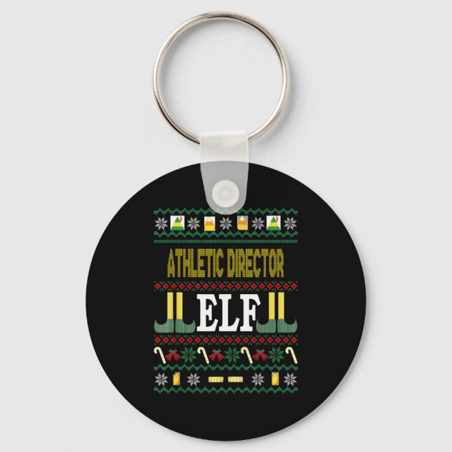 Llavero Athletic Director Elf Funny Christmas Gift  (Anverso)