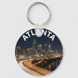Llavero Atlanta Georgia Skyline, Night City Lights Souveni