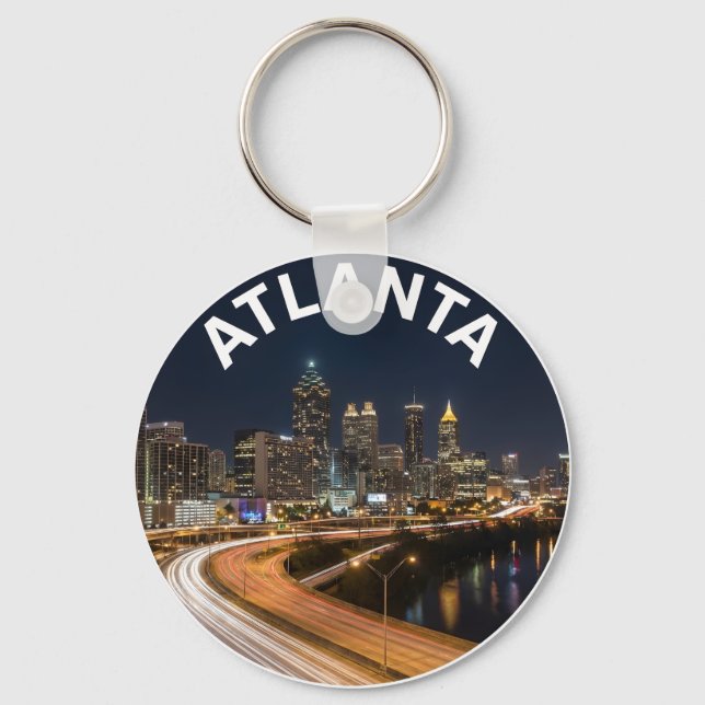 Llavero Atlanta Georgia Skyline, Night City Lights Souveni (Anverso)