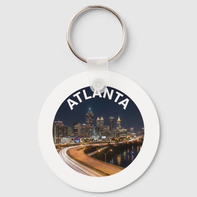 Llavero Atlanta Georgia Skyline, Night City Lights Souveni (Anverso)
