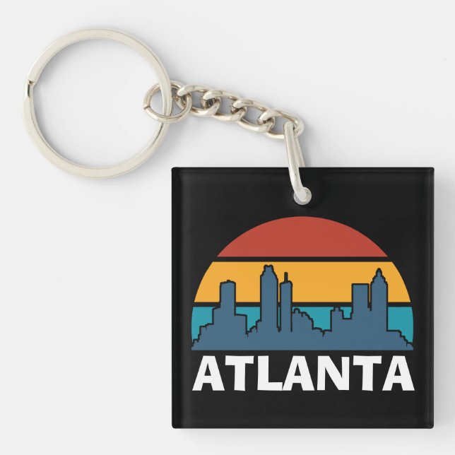 Llavero Atlanta Georgia Vintage Sunset Cityscape (Frente)