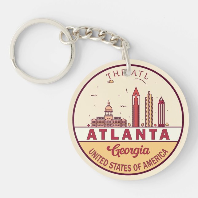 Llavero Atlante Georgia City Skyline Emblem (Frente)