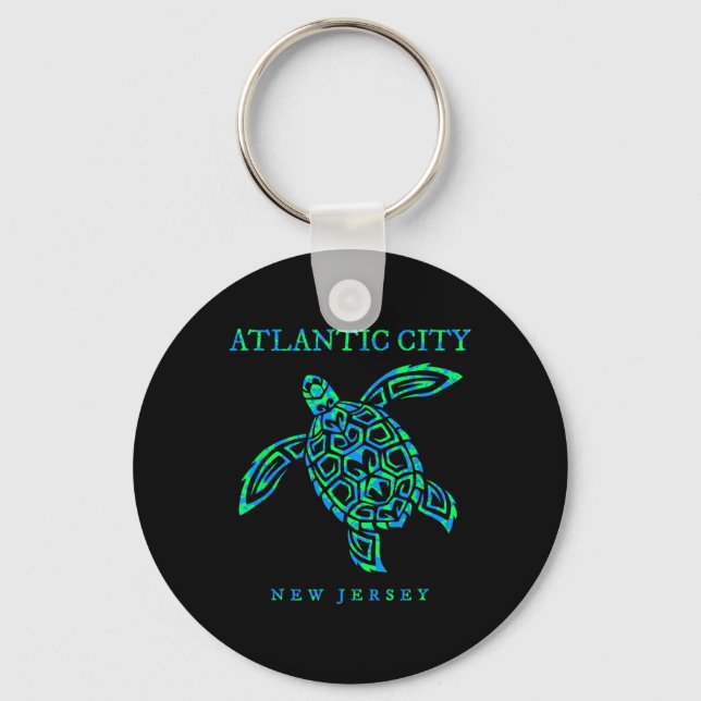 Llavero Atlantic City New Jersey Sea Turtle Boys Girls Tod (Anverso)