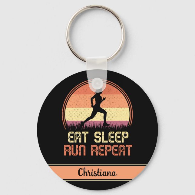 Llavero Atleta Retro de repetición de carreras de sueño pe (Anverso)