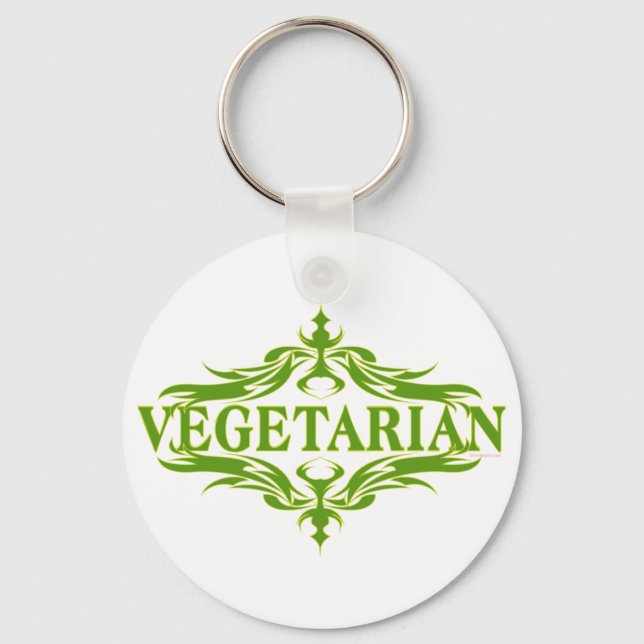 Llavero Atractivo En Verde - Vegetariano (Anverso)