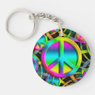 Llavero Atractivo patrón continuo de PAZ + tus ideas