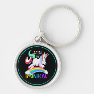 Llavero Atrapa el diseño de Unicornio de Arcoíris