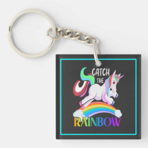 Llavero Atrapa el diseño de Unicornio de Arcoíris