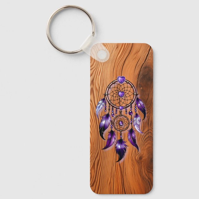 Llavero Atrapasueños corazón de Amatista (Anverso)