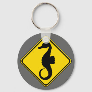 Llavero Attention: Jumping Seahorse Crossing!