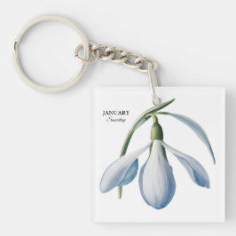 Llavero Auge de Snowdrop en enero - Regalo personalizado