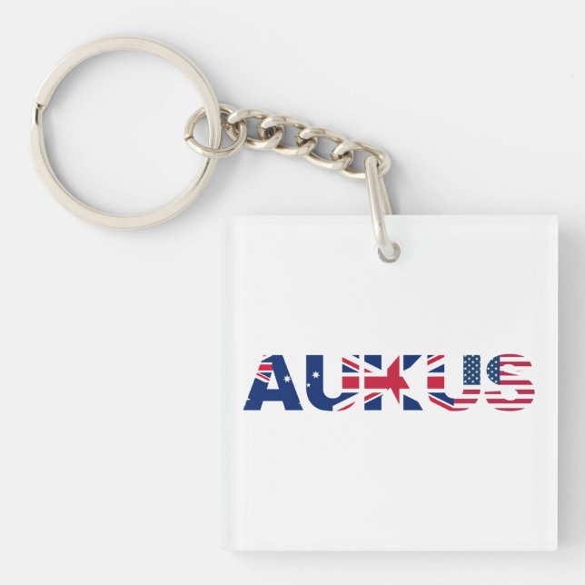 Llavero AUKUS AU Reino Unido bandera de la Alianza del Pac (Frente)