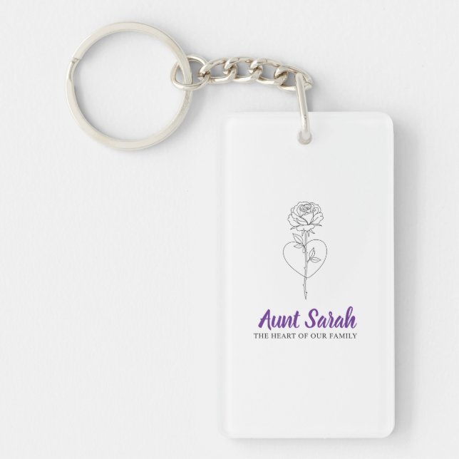 Llavero Aunt Keychain - El corazón de nuestra familia (Frente)