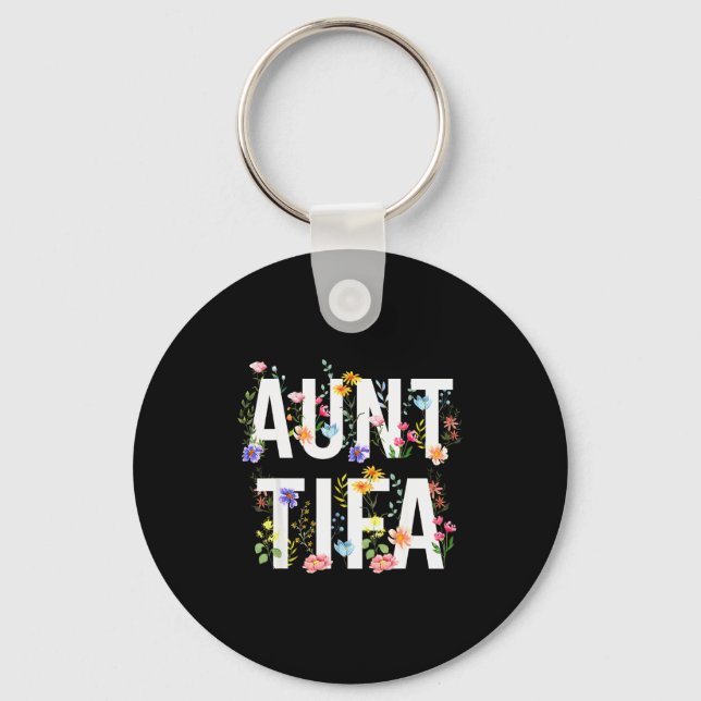 Llavero Aunt Tifa - Retro Wildflowers Floral Feminist Mom  (Anverso)