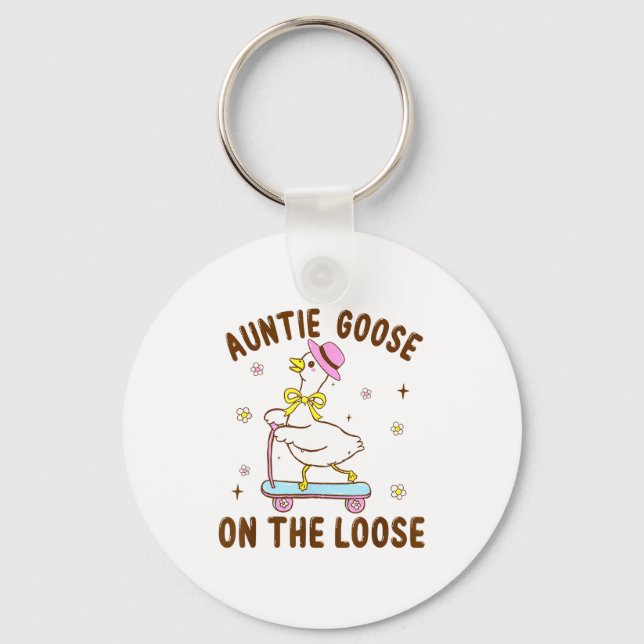 Llavero Auntie Goose On The Loose Funny Birthday Matching  (Anverso)