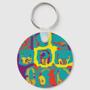 Llavero auriculares coloridos pop-art-dj