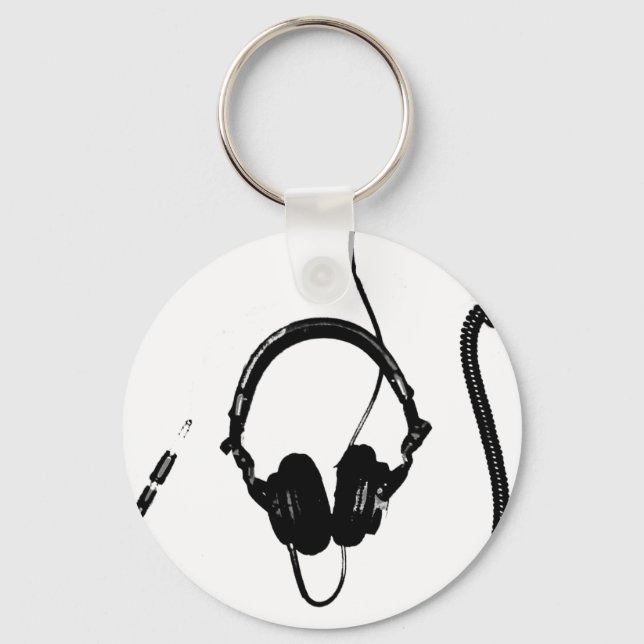 Llavero Auriculares DJ estilo Stencil (Anverso)