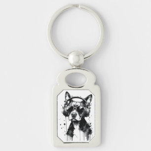 Llavero Auriculares Guay Dog Mascotas cortos Tinta blanca 
