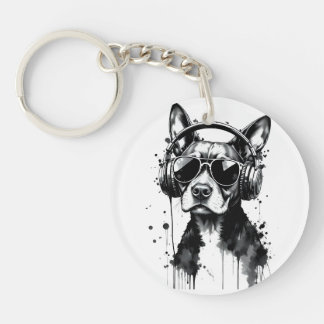 Llavero Auriculares Guay Dog Mascotas cortos Tinta blanca 