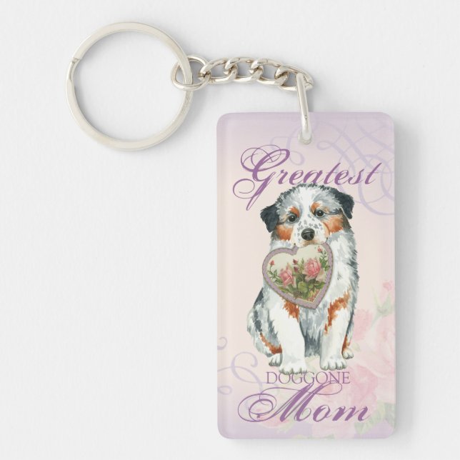 Llavero Aussie Heart Mom (Frente)